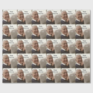 Glücklicher Ruhestand Name Foto Jahre des Dienstes Geschenkpapier