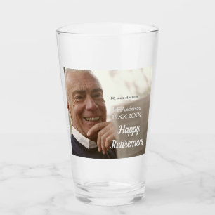 Glücklicher Ruhestand Name Foto Jahre des Dienstes Glas