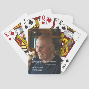 Glücklicher Ruhestand Name Foto Jahre des Dienstes Spielkarten