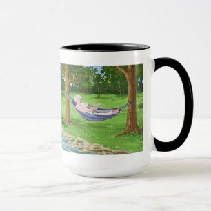 Glücklicher Ruhestand personifiziert (Dame in der Tasse