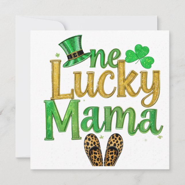 Glücklicher Sankt Patrick Mama Einladung (Vorderseite)