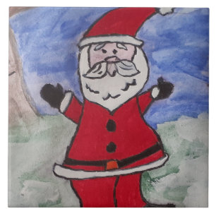 Glücklicher Santa-Kamikaze-Fliese Fliese