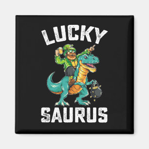 Glücklicher Saurus Dinosaurier T Rex St. Patrick's Magnet