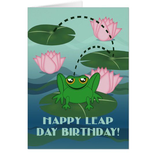 Glücklicher Schalttag-Geburtstag! Springen des Karte