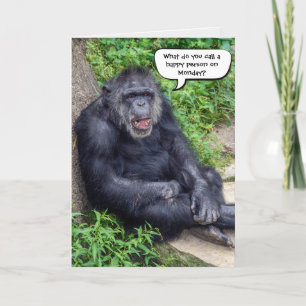 Glücklicher Schimpanse Ruhestand Humor Karte