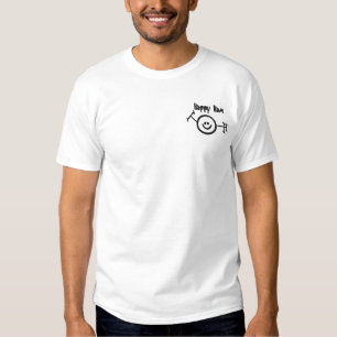 Glücklicher Schinken gesticktes Emblem-Shirt Besticktes T-Shirt