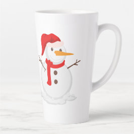 Glücklicher Schneemann mit Santa-Hut Milchtasse