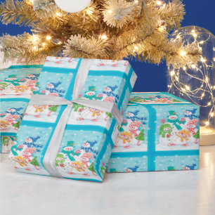 Glücklicher Schneemann Retro-Weihnachten Geschenkpapier