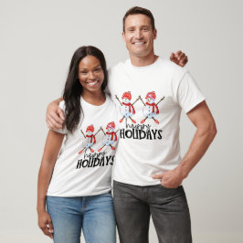 Glücklicher Schneemann und seine Ehefrau feiern We T-Shirt