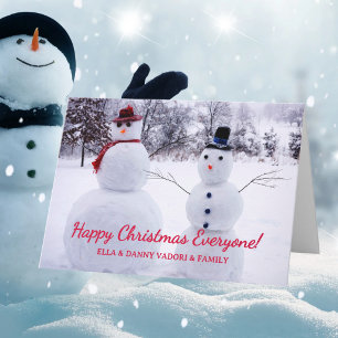 Glücklicher Schneemann Weihnachten mit Familiennam