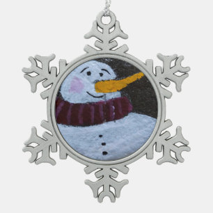 Glücklicher Schneemann Zinnschneeflockendekoration Schneeflocken Zinn-Ornament