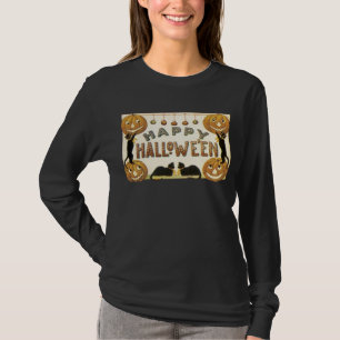 Glücklicher schwarzer langer sleeved T - Shirt
