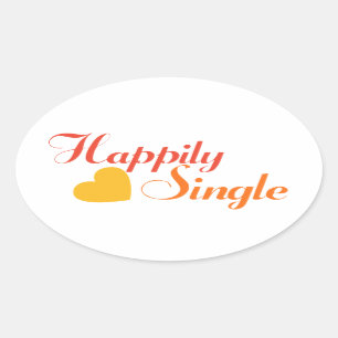 Glücklicher Single Ovaler Aufkleber