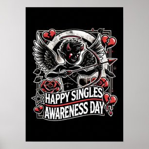 Glücklicher Single Tag der Sensibilisierung, Anti- Poster
