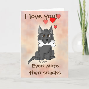Glücklicher Snack Cairn Terrier Hund Valentinstags Feiertagskarte