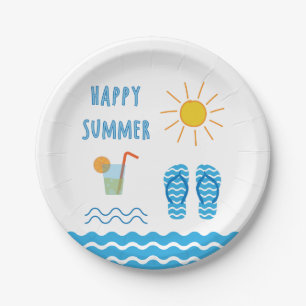 Glücklicher Sommer-Pappteller Pappteller