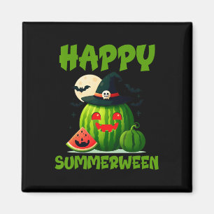 Glücklicher Sommerween Sommer Wassermelone Jack-o- Magnet