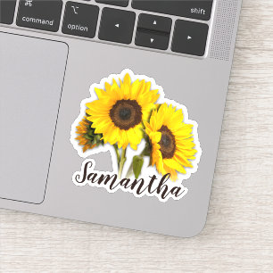 Glücklicher Sonnenblumen-Name Aufkleber