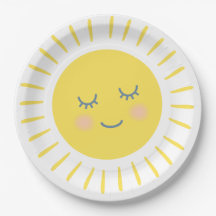 Glücklicher Sonnenschein-Papier-Teller