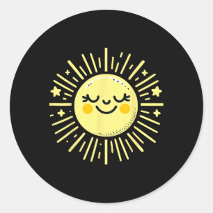 Glücklicher Sonnensommer Urlaub Sonne Runder Aufkleber
