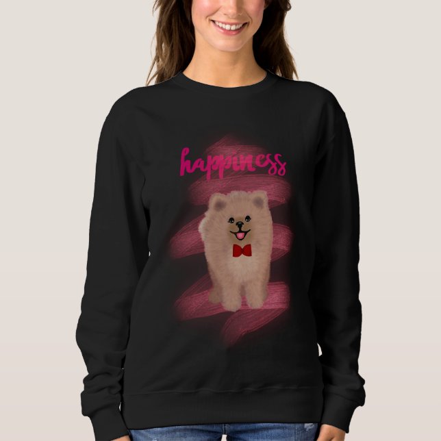 Glücklicher Spitz Sweatshirt (Vorderseite)