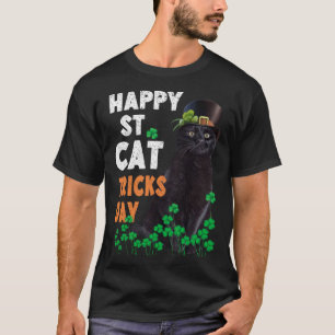 Glücklicher St-Cat-Trick-Tag Heiliger Patrick Schw T-Shirt
