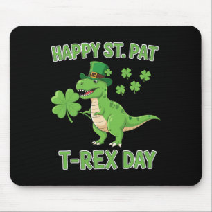Glücklicher St. Pat Trex Tag Lustiger Dinosaurier  Mousepad
