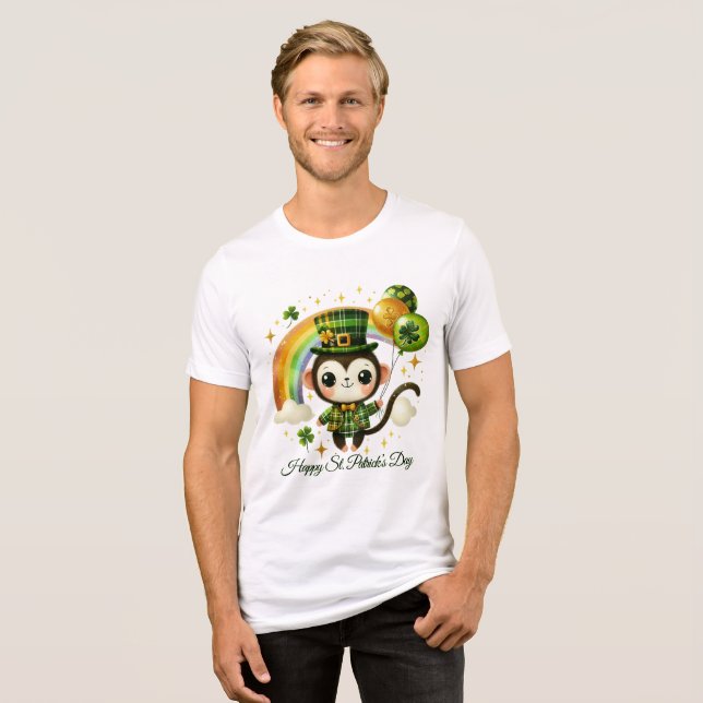 Glücklicher St. Patrick Männer- Tri-Blend Shirt (Vorderseite voll)