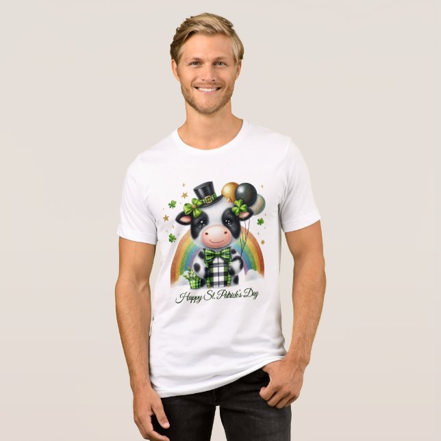 Glücklicher St. Patrick Männer- Tri-Blend Shirt (Vorderseite voll)