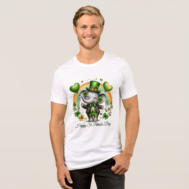 Glücklicher St. Patrick’s Herren  Tri-Blend Shirt (Vorderseite voll)