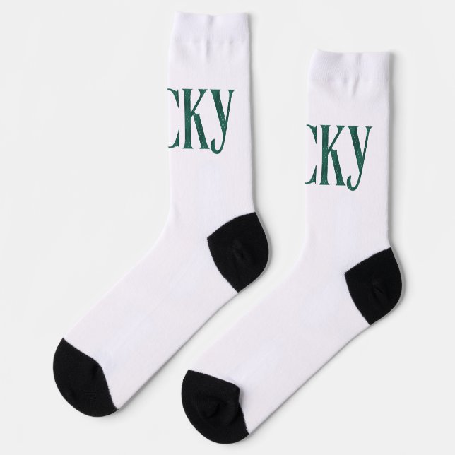 Glücklicher St. Patrick's Day Argyle-Muster-Text Socken (Linkes Detail)