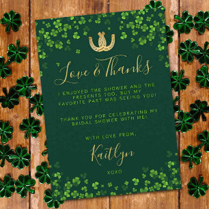 Glücklicher St. Patrick's Day Brautjungfernparty Dankeskarte