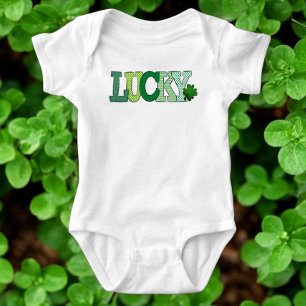 Glücklicher St. Patrick's Day Grüner gemusterter S Baby Strampler