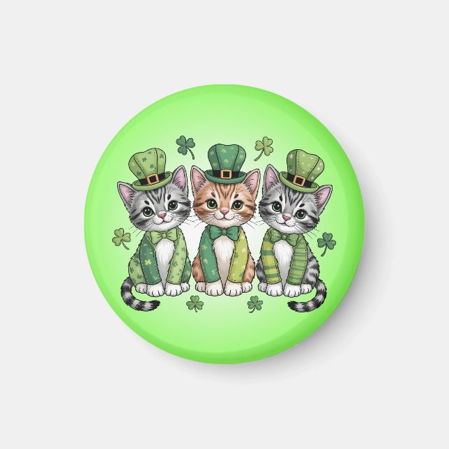 Glücklicher St. Patrick's Day Kätzchen-47474 Magnet (Vorne)