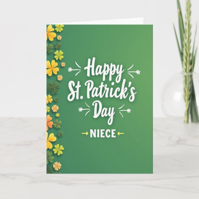 Glücklicher St. Patrick's Day Nichte Karte (Vorderseite)