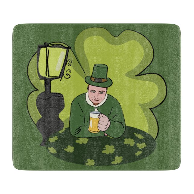 "GLÜCKLICHER ST. PATRICKSTAG" KOBOLD SCHNEIDEBRETT (Vorderseite)