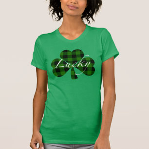 Glücklicher St. Patty’s Shamrocks grün kariert T-Shirt