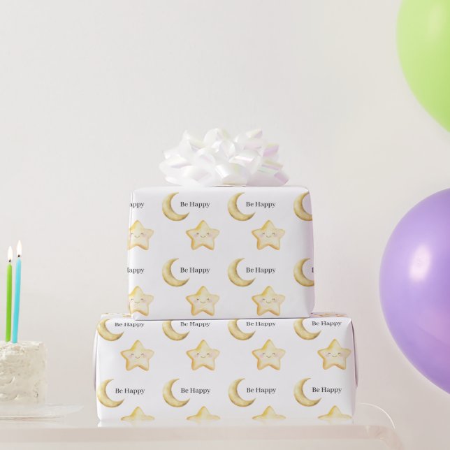 Glücklicher Stern Geburtstag Geschenkpapier (Partygeschenke)