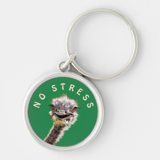 Glücklicher Strauß ohne Stress Schlüsselanhänger F (Vorne)