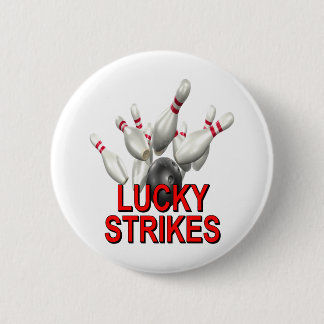 Glücklicher Streik-Bowling Button