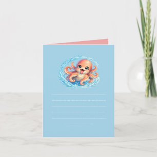 Glücklicher Süßer Oktopus Kawaii Meer Leben Illust