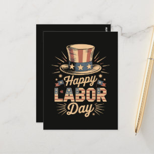 Glücklicher Tag der Arbeit Patriotische Feier Postkarte