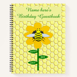 Glücklicher Tag der Biene Geburtstag Hummel Indivi Notizbuch
