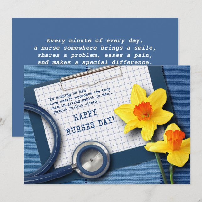 Glücklicher Tag der Krankenschwestern. Dioden und  Einladung (Vorne/Hinten)