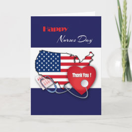 Glücklicher Tag der Krankenschwestern. USA Patriot Karte