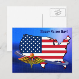 Glücklicher Tag der Krankenschwestern. USA Patriot Postkarte