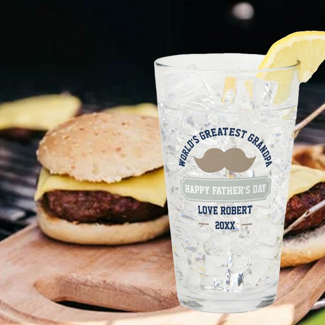 Glücklicher Tag der Väter - Weltbester Opa Glas (Von Creator hochgeladen)
