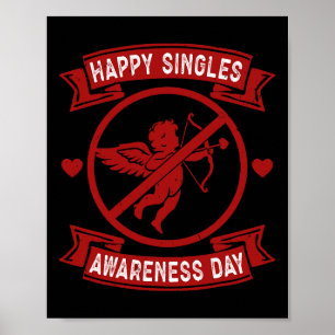 Glücklicher Tag des Singles-Bewusstseins Anti-Cupi Poster