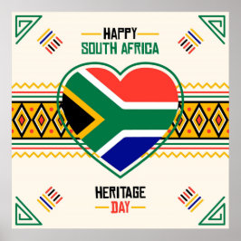 Glücklicher Tag des südafrikanischen Kulturerbes Poster
