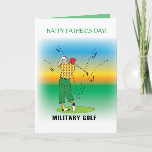 Glücklicher Tag des Vaters - GOLF - militärischer  Karte (Vorderseite)